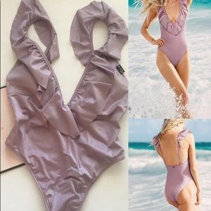VS Cheeky One Piece Ruffle Swimsuit NWT